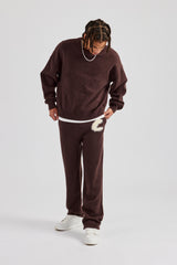 Cernucci Fluffy Intarsia Sweater & C Jogger - Chocolate