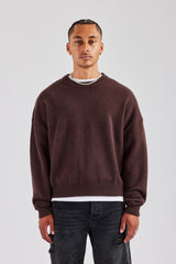 Cernucci Fluffy Intarsia Sweater - Chocolate