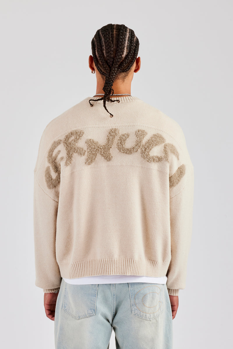 Cernucci Fluffy Intarsia Sweater - Off White