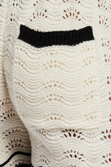 Contrast Crochet Knitted Short - Off White