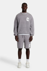 Textured Knitted Sweatshirt - Grey