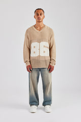 Long Sleeve 86 Knit Varsity - Taupe