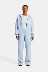 Wide Leg Knitted Jogger - Light Blue