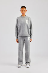 Knitted Sweatshirt Tracksuit - Grey