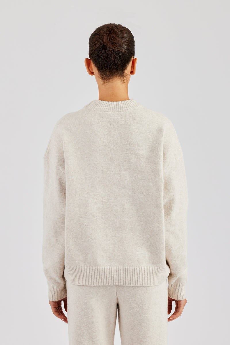 C Knitted Sweatshirt - Oatmeal