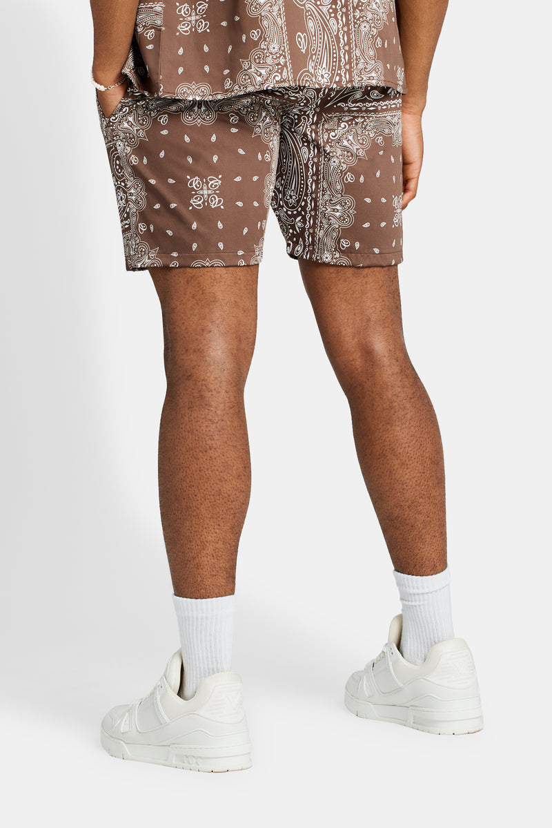 Bandana Printed Short - Chocolate