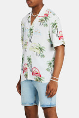 Cernucci Palm Repeat Printed Shirt