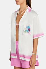 Cernucci Beach House Satin Shirt - Ecru