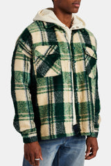 Brushed Check Lined Overshirt - Green