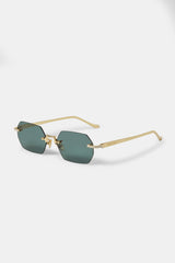 Hexagon Tinted Sunglasses - Green