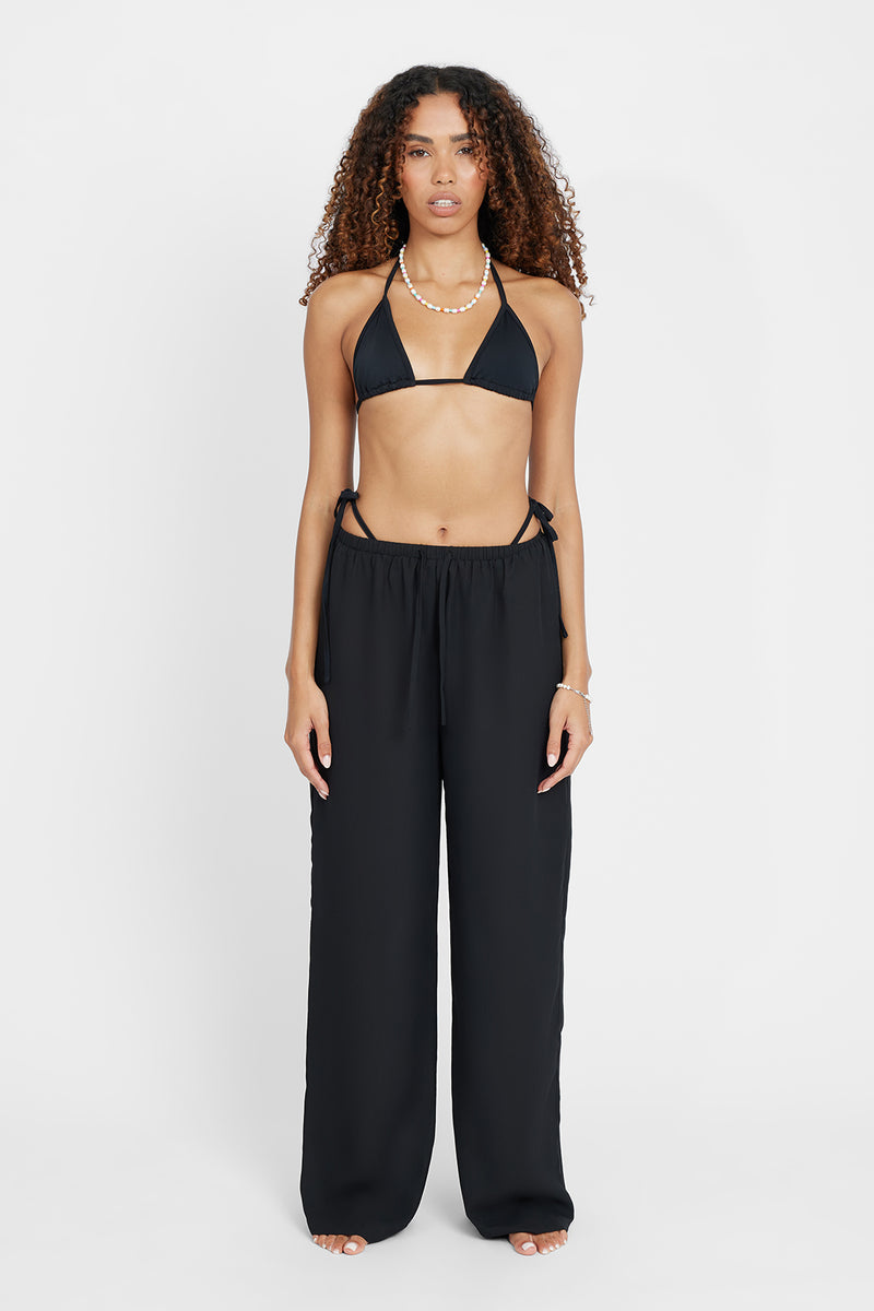 Wide Leg Beach Trouser - Black