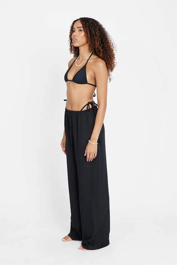 Wide Leg Beach Trouser - Black