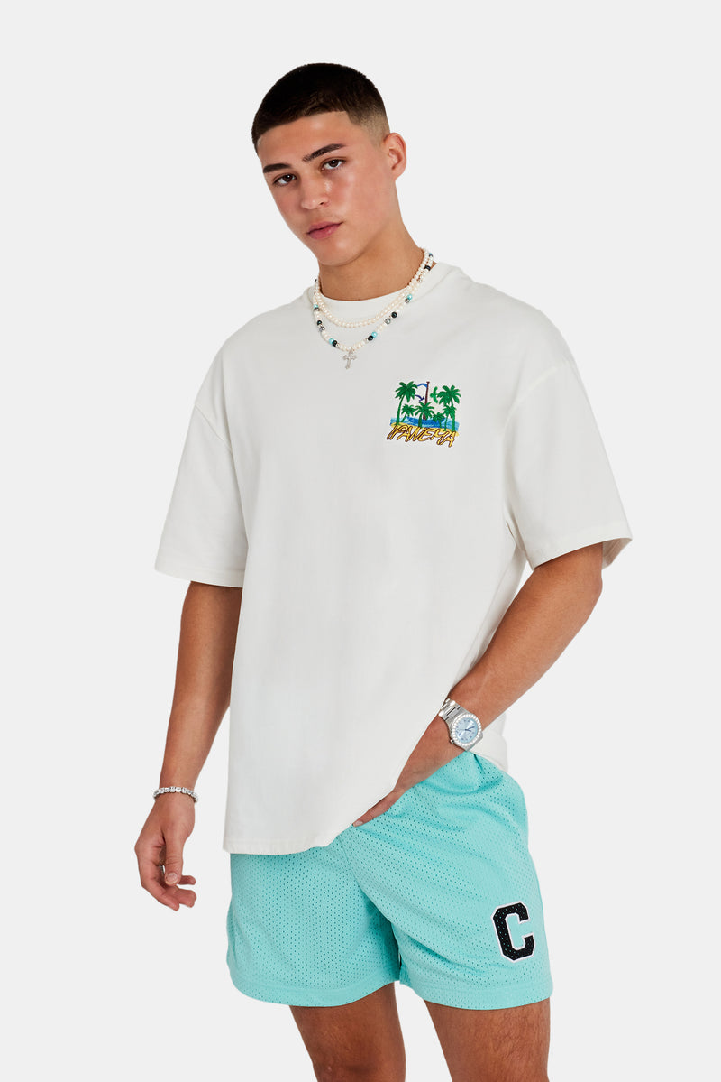 Palm Yacht Embroidered Oversized T-Shirt - Off White