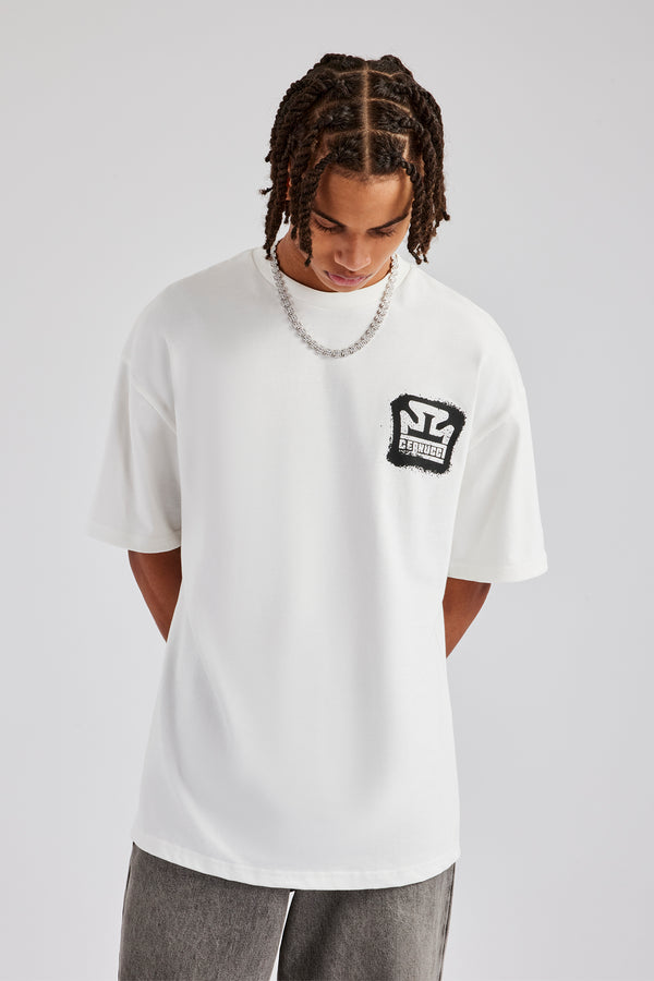 Cernucci Motif Oversized T-Shirt - Off White