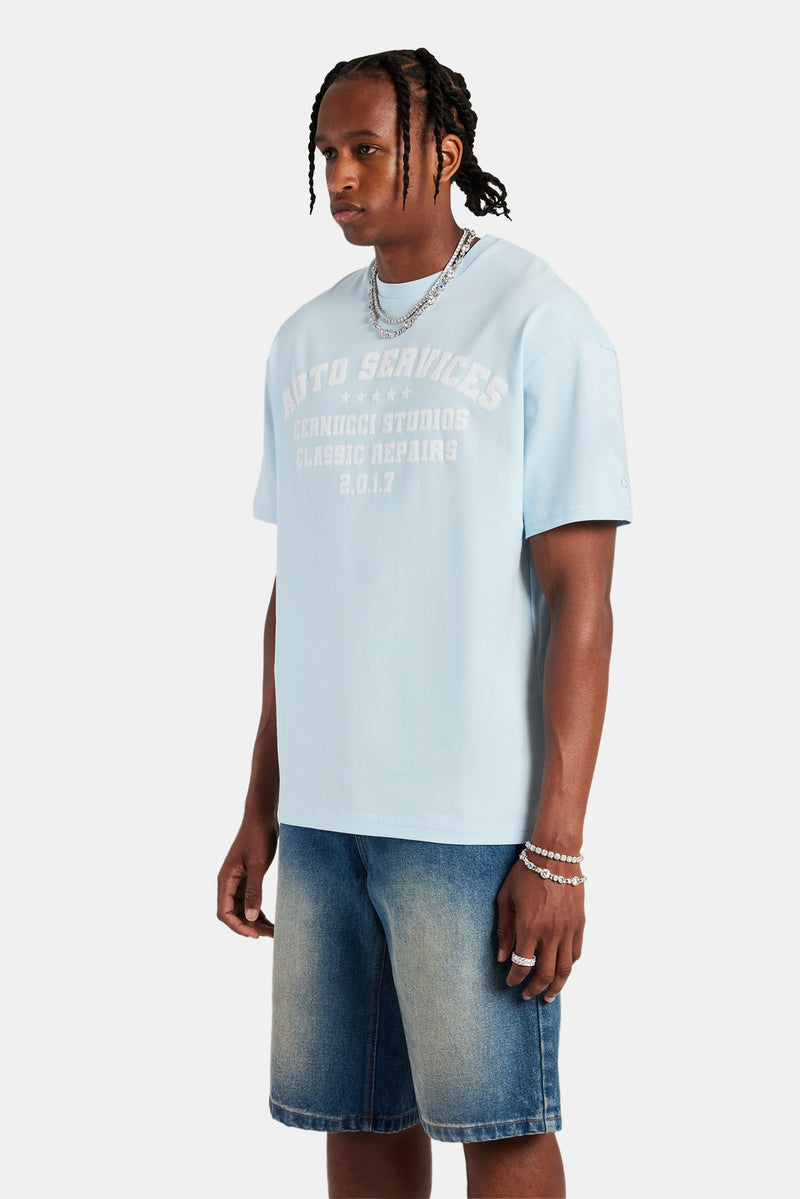 Moto Oversized T-Shirt - Light Blue