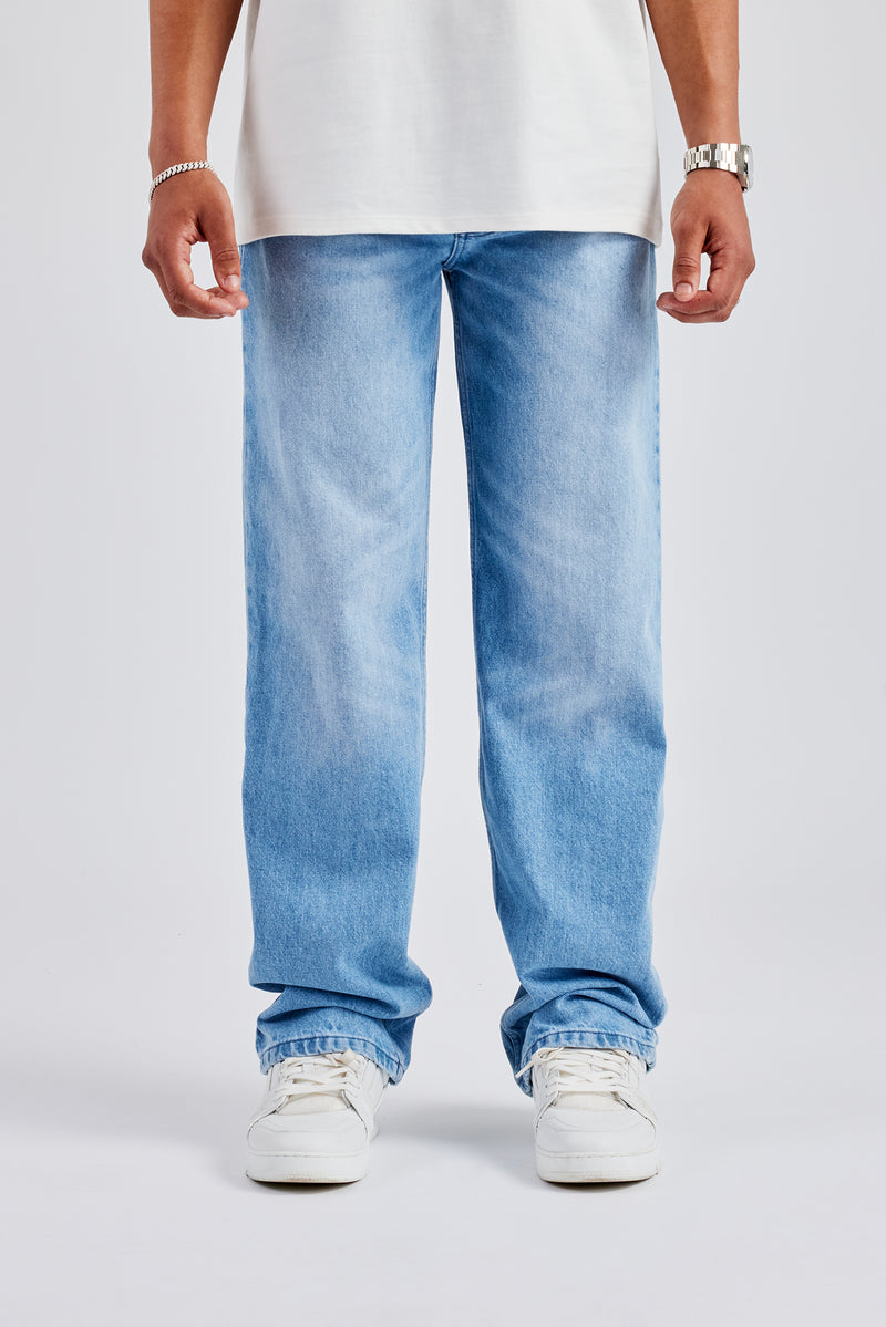 Mens Relaxed Fit Jeans - Vintage Blue