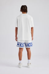 Moto Champions Oversized T-Shirt & Short Set - Off White