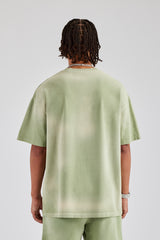 Spray Washed Paraiso Oversized T-Shirt - Washed Green