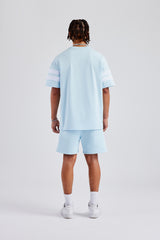 86 Varsity Skater T-Shirt & Short Set - Light Blue