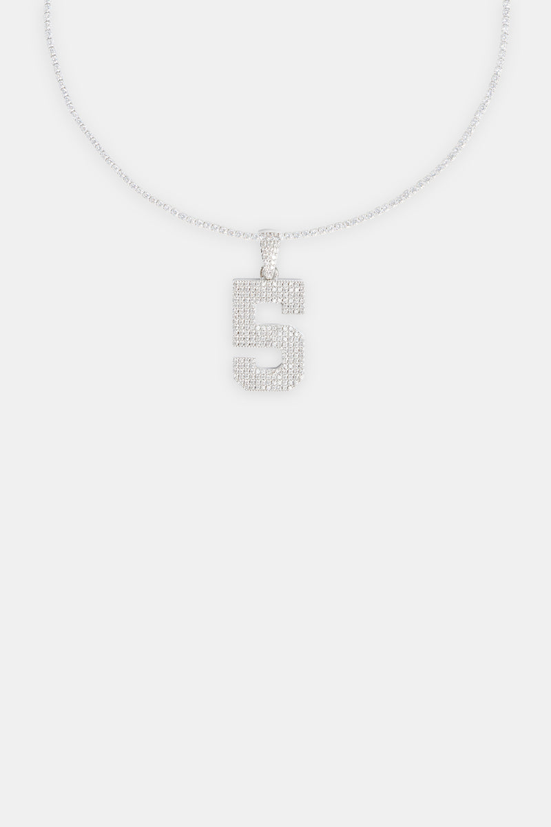 Iced 5 Number Pendant