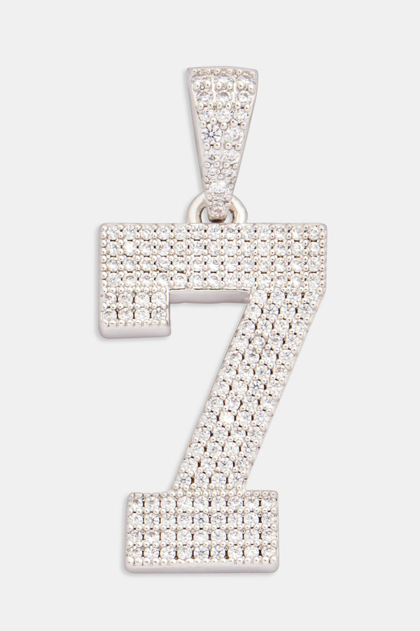 Iced 7 Number Pendant