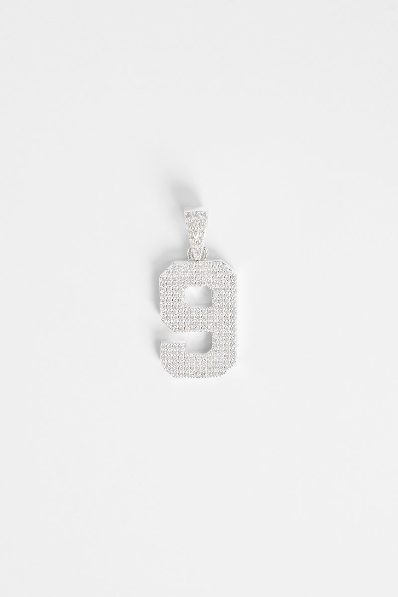 Iced 9 Number Pendant