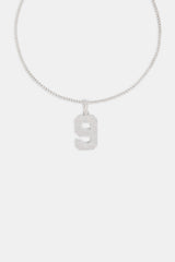 Iced 9 Number Pendant