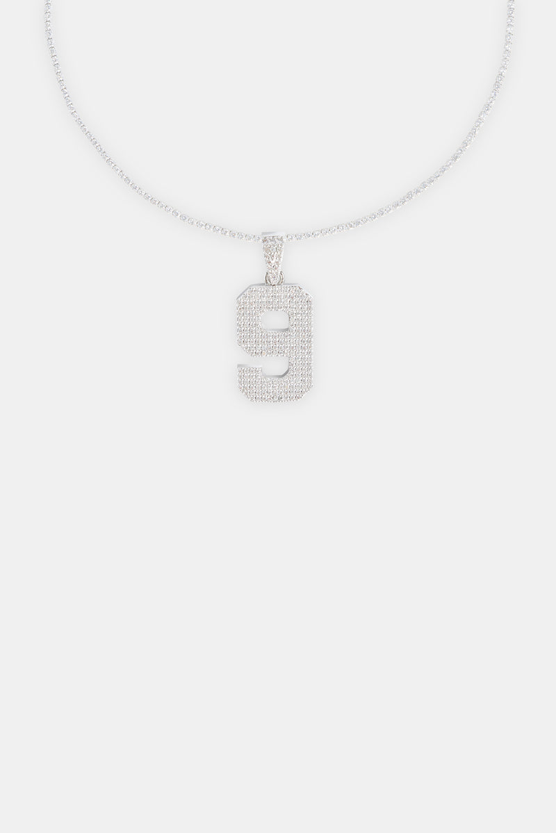 Iced 9 Number Pendant