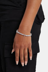 Iced CZ Cross Tennis Bracelet