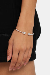 Iced CZ Heart Bangle