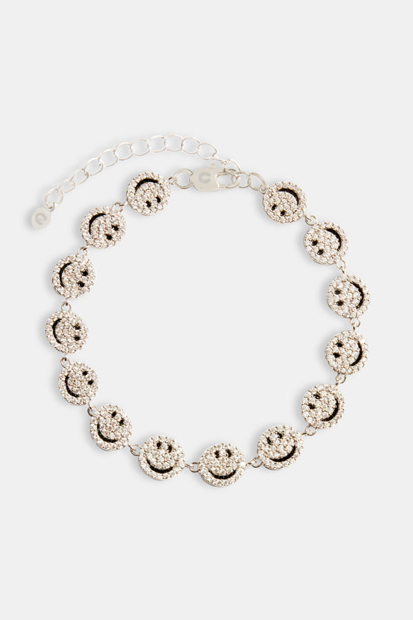 Iced CZ Happy Face Bracelet