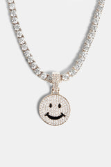 Iced CZ Happy Face Pendant