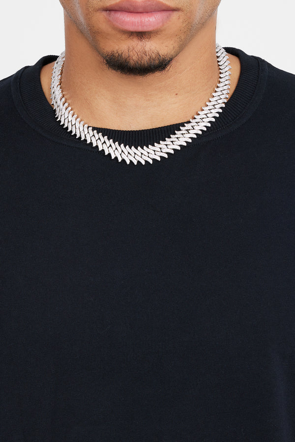 Iced Micro Pave Spike Chain