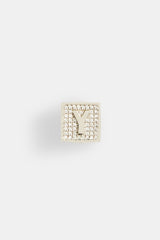 Iced Y Letter Block Pendant