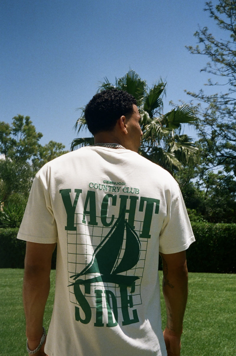 Oversized Yacht Graphic T-Shirt - Ecru