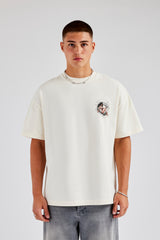 Pearl and Diamond C Graphic Oversized T-Shirt - Off White