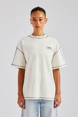 Clube Copacabana Contrast Stitch T-Shirt - Off White