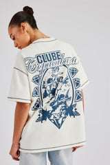 Clube Copacabana Contrast Stitch T-Shirt - Off White