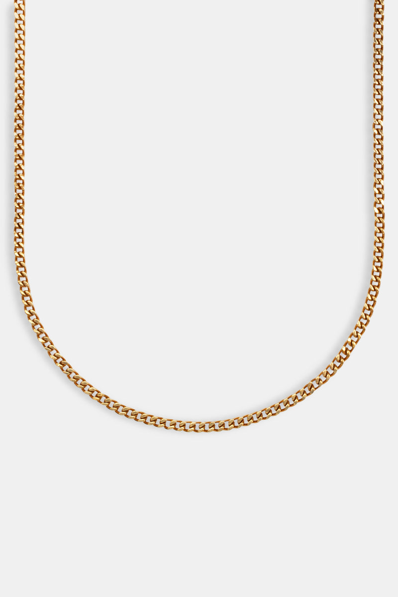 2.5mm Micro Cuban Chain - Gold