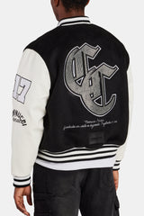 Cernucci Rhinestone Varsity Bomber - Black