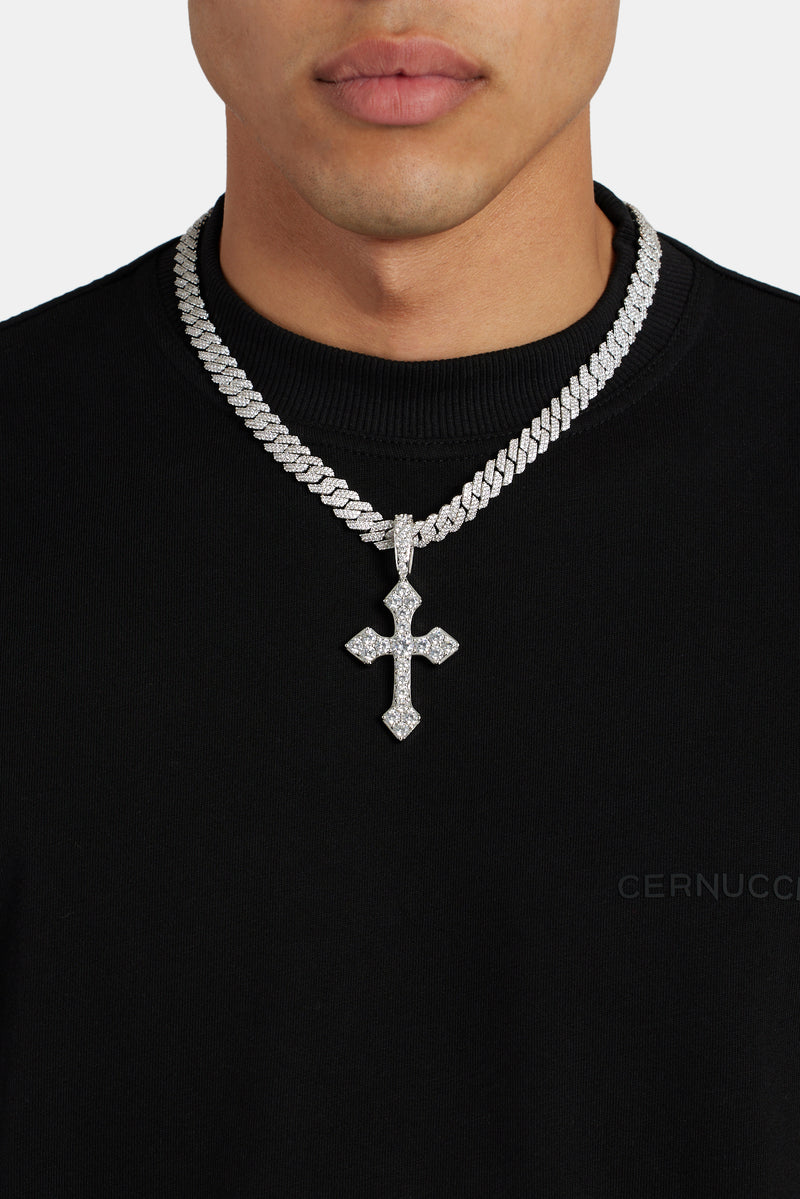 Large 70mm Iced CZ Celtic Cross Pendant