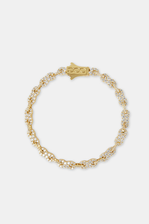 Iced Infinity Link Bracelet - Gold - 6mm