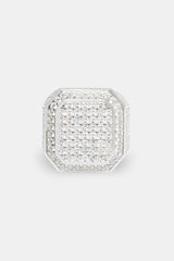 25mm 925 Iced CZ Square Signet Ring