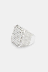 25mm 925 Iced CZ Square Signet Ring