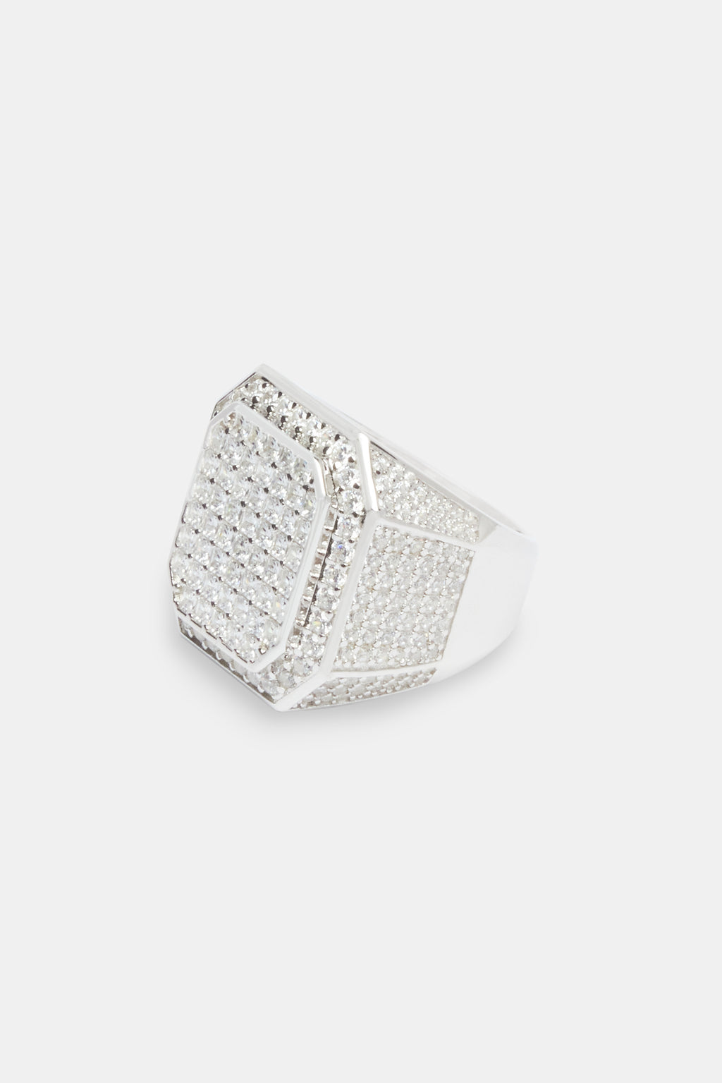 25mm 925 Iced CZ Square Signet Ring | Mens Rings | Shop Signet Rings at ...