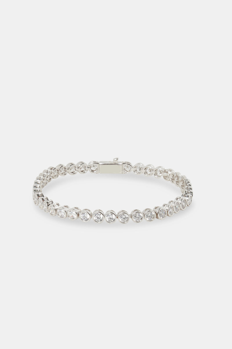 Iced Clear Round Stone Bracelet - 5mm