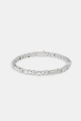 Clear CZ Cluster Tennis Bracelet - 5mm