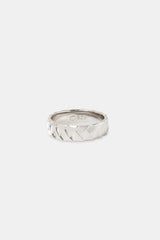 Polished Cross Over Woven Ring - White 6mm