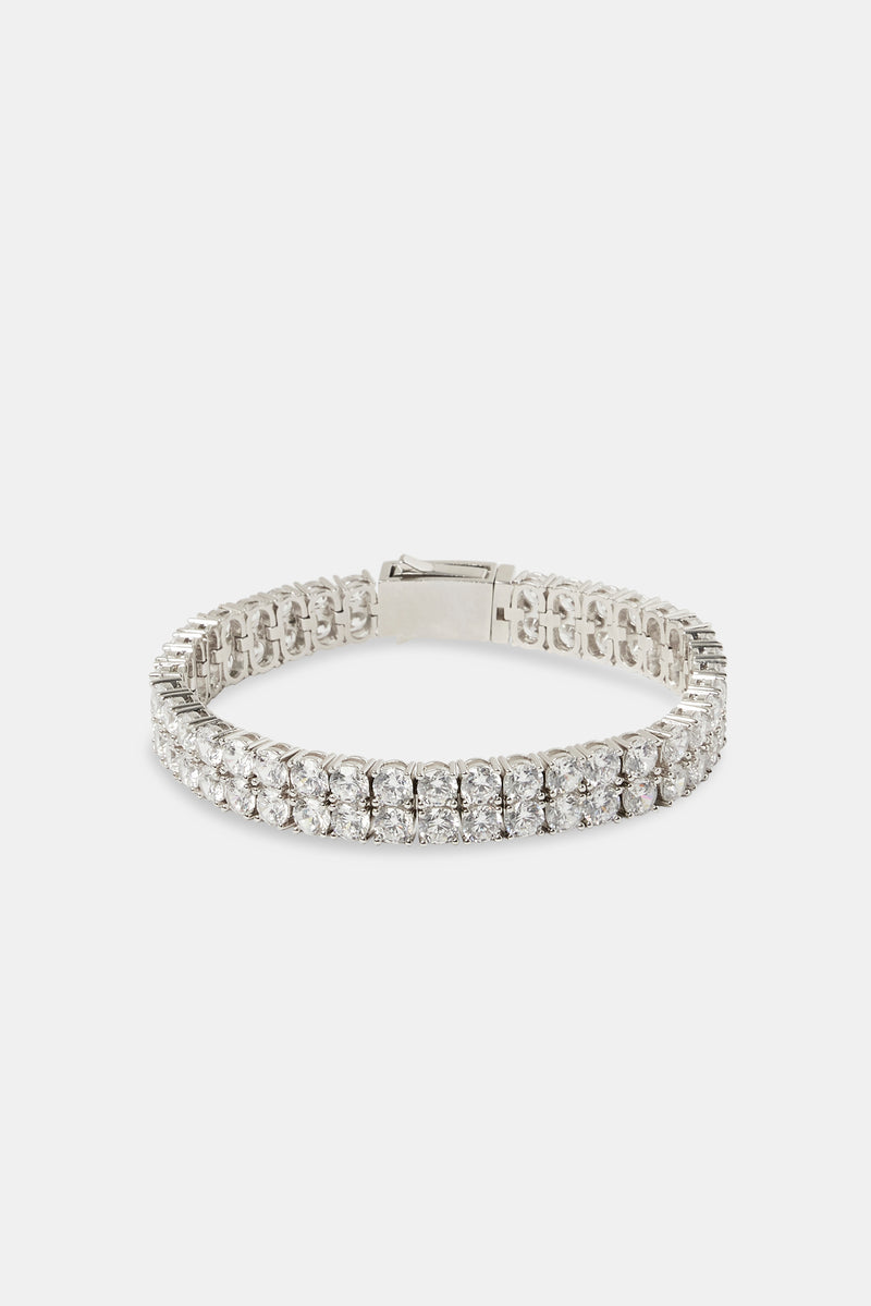 Iced Clear Double Row Tennis Bracelet - 10mm