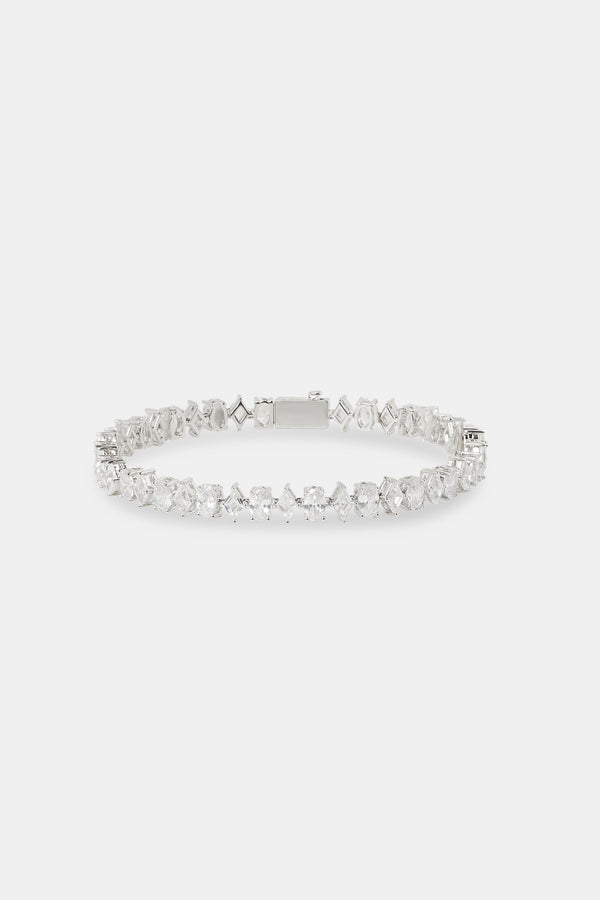 Diamond & Oval Stone Tennis Bracelet - 6mm